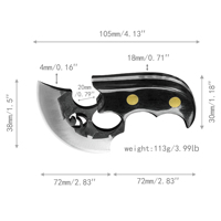 Xingye Mini couteaux Oem 3 pouces, lame incurvée en acier inoxydable, trou de doigt, contrôle auto-défense porte-clés mignon couteau de coupe