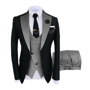 Traje entallado para hombre, esmoquin Formal para novio, traje de boda, chaqueta, pantalón, trajes de tres piezas