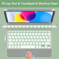 Funda con Teclado OEM ODM para iPad 10ª y 11ª Generación, Touchpad Multitáctil Giratorio 360°, Retroiluminación de 7 Colores, Función Smart Wake/Sleep, Soporte para Lápiz