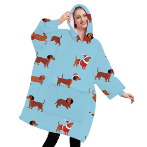 ผ้าห่มมีฮู้ดผ้าฟลีซสองชั้นพร้อมฮู้ดผ้าห่มมีฮู้ดโอเวอร์ไซส์ดีไซน์ตามสั่งสำหรับฤดูหนาว - Product Image 2