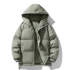 Chaqueta de Plumón con Capucha para Hombre, Estilo Casual, Gruesa, Multifuncional, de Color Sólido, con Cierre - Product Image 6