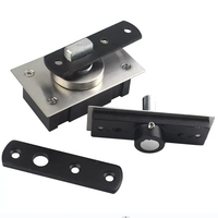 Charnière de porte rotative moderne en acier inoxydable avec conception dissimulée intégrée pour axes supérieur et inférieur, base fixe robuste de type carte
