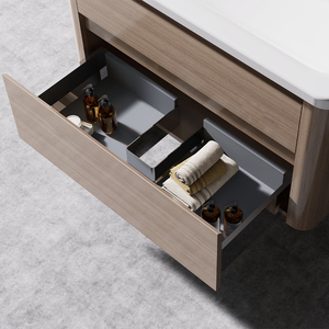 Meubles de salle de bain en MDF à fixation murale avec miroir éclairé et armoire étanche pour la maison/l'hôtel - Product Image 4