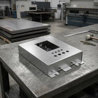 Caja de control/conexión/paso de puerta personalizada de chapa metálica de aluminio con corte láser de precisión y remaches, fabricación de cajas electrónicas.