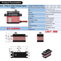 Servo sin Escobillas de Alto Torque de 21 kg, ZY-2107HV, 8.4 V HV, Engranaje Digital de Acero Inoxidable para Coche, Avión, Barco, Robot RC de Escala 1/8 y 1/10