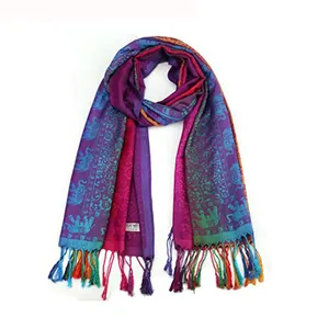 custom fashion colorful woven polyester scarf for women