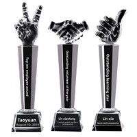 Trophée en cristal personnalisable avec plaque, récompenses pour concours scolaires d'enfants, trophées en quartz transparent, médailles à cinq branches