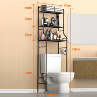 Nouveau ménage salle de bain étagères toilette toilette étagère de rangement au sol étagères Non perforées support de rangement en métal