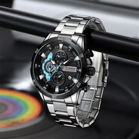 CURREN 8402 Bracelet en acier inoxydable, montres pour hommes, montre chronographe à quartz étanche de marque de luxe