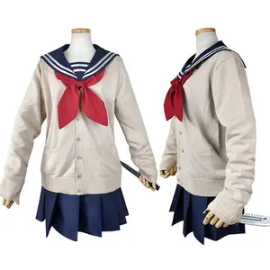 My Hero Academia Kostum Cosplay Anime Boku No Hero Akademi Ia Himiko Toga JK Seragam Mantel Kostum Wig