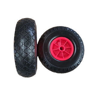 Cheng Jin Vehicles 10x3.00-<b>4</b> PU Foam Roller Solid Polyurethane <b>Wheel</b> For Warehouse <b>Trolley</b> With Ball Bearing 100kg Load Capacity - Product Image 4