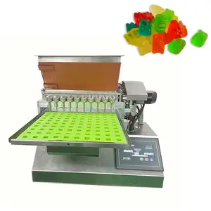 Mesin pembuat permen gummy semi-otomatis/mesin untuk menuang penyebar coklat/mesin cetak coklat kecil