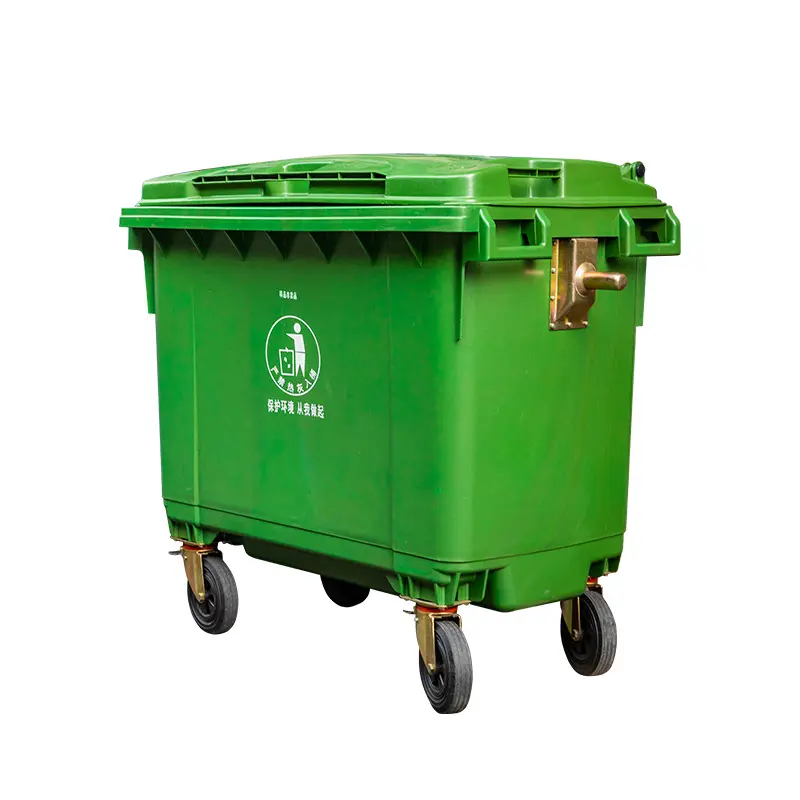 Werkspreis große Kapazität 4-Räder Metallgriff Abfallbehälter abnehmbarer Außen-Speicher Eimer Kunststoff-Abfallbehälter