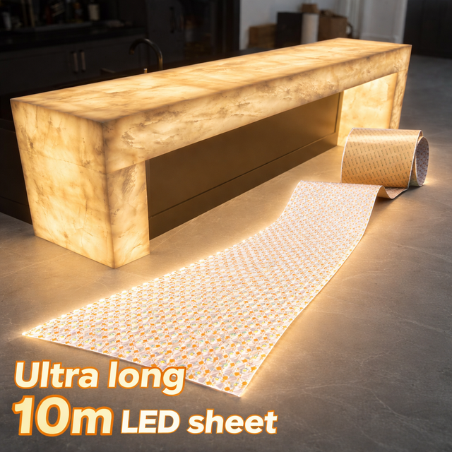 Industrial Kitchen 10m Flexible High Brightness LED Sheet Panel 24V for Onyx Marble Backlighting Copper Countertop & Wall