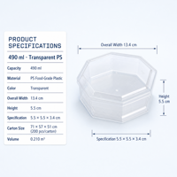 Boîte d'emballage alimentaire octogonale transparente personnalisée en plastique pour biscuits, bonbons, suppléments de ginseng américain, conteneur de présentation cadeau