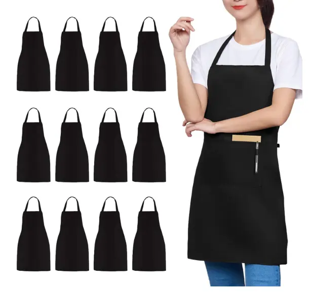 Grosir Promosi Celemek Cute Pribadi Chef Dapur Memasak Celemek Disesuaikan Bib BBQ Grill Apron dengan Kantong