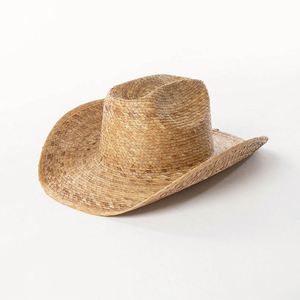 Hot Selling 2025 New Arrival Men's Women's Outdoor <b>Sunscreen</b> Straw Hat Fashionable Hand-Woven Palm Leaf Large Brimmed Cowboy Hat - Product Image 6