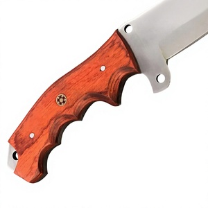 Couteaux de chasse faits à la main en acier carbone avec manche en bois et étui en cuir pour la chasse, le camping et les activités de plein air - Product Image 2