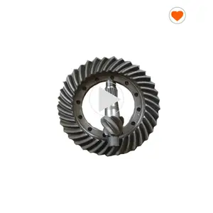 Crown wheel and pinion gear bevel gear for hoist motor and reducer