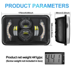 ไฟหน้า LED ขนาด 5 นิ้ว รูปทรงสี่เหลี่ยมผืนผ้า ไฟสูง/ต่ำ ไฟ DRL ไฟเลี้ยว ไฟส่องสว่าง ได้รับมาตรฐาน DOT ขนาด 6x4 นิ้ว สำหรับรถออฟโรด - Product Image 6