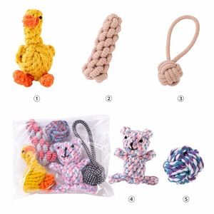 Jouets pour animaux de compagnie, corde en coton pour le nettoyage des dents, résistance à la morsure, soulage l'ennui, os pour chiot, jouet à mâcher interactif - Product Image 6