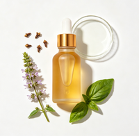 Huile de basilic de qualité cosmétique séchée par pulvérisation dans un récipient en plastique