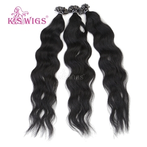 K.SWIGS 1 #   Extensions de cheveux naturels noirs 100% vierges, ondulés, pré-collés, cuticules alignées, en vrac, vente en gros, pointes en U - Product Image 6