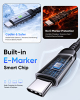 SUNGUY Nuevo Cable USB C de 100w, Cable de Alimentación Tipo C, Cable de Carga Rápida con Indicador para Teléfono, Laptop y Uso en el Automóvil