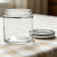 Pot en verre givré transparent avec couvercle en aluminium pour cosmétiques 100g 120g