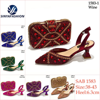 Ensemble Chaussures et Sac de Fête Africaine pour Femmes Africaines Ensemble Chaussures et Sac Italien en Gros pour Femmes Fête de Mariage