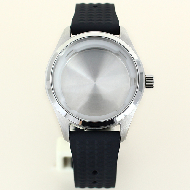 Premium 40mm Pilot Stainless Steel Watch Case Set Diver 10ATM Rubber Strap for Seiko NH35 NH34/36 Movement 33.8mm Dial Mod Parts