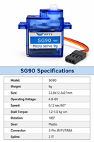 Micro-moteur servo à engrenages métalliques de 9g, 180 degrés, pour voitures RC, robots, modèles d'avions, systèmes radio JR 3 broches, servo pour bras robotique