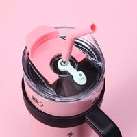 Gobelet isotherme RTS 40oz rose avec poignée et paille, en acier inoxydable 304, anti-fuite, pour femme
