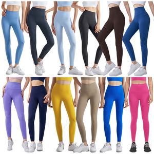 Leggings de yoga et de fitness pour femmes, sans coutures, sans effet camel toe, double face brossée, sensation seconde peau, taille haute, effet push-up fessier - Product Image 1