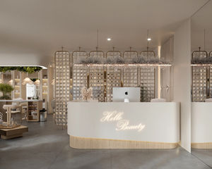 Desain Furnitur Interior <span class=keywords><strong>Salon</strong></span> Kustom Modern dengan Meja Kerja Cermin Furnitur Pajangan <span class=keywords><strong>Salon</strong></span> Fashion - Product Image 6