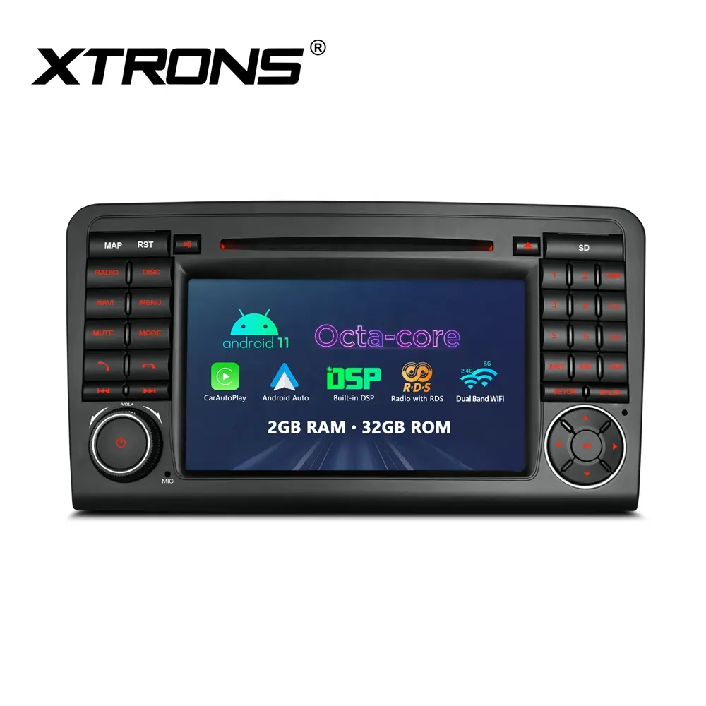 XTRONS 7 inch doble din car dvd player android radio auto for Mercedes-Benz ML class W164 with Wireless Wired CarAutoPlay