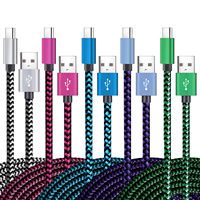 Câble de charge rapide et de données en nylon tressé et alliage d'aluminium Micro-USB Type-C de haute qualité, certifié CE, vente en gros d'usine (1m, 2m, 3m)
