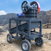 Mini Concasseur à Mâchoires Mobile Portable à Moteur Diesel pour l'Extraction de Minerai d'Or et de Granit, avec Crible Vibrant pour la Pierre