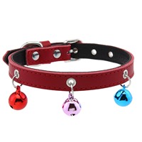 Kalung Hewan Peliharaan Kulit Sapi Berkualitas, Nyaman, Bernapas, dengan Lonceng, Lepas Cepat untuk Anjing dan Kucing Kecil - Retro Elegan Klasik