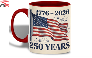 Nouvelle tasse à <span class=keywords><strong>café</strong></span> en céramique 2026 pour l'anniversaire <span class=keywords><strong>du</strong></span> 250e anniversaire de l'Amérique, avec anse rouge - Product Image 2