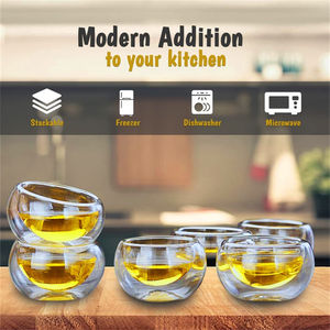 Tasse à thé moderne en verre borosilicate à double paroi résistante à la chaleur, écologique, transparente, pour café et saké - Product Image 3