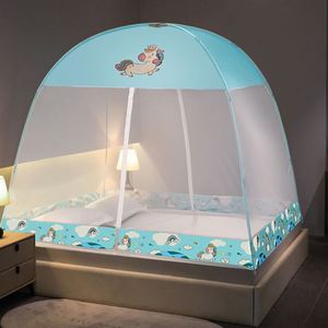 Mosquitera de verano tipo yurta, de instalación gratuita, con doble puerta, para el hogar, de 1.8m, para dormitorio individual o doble, mosquitera mágica. - Product Image 2