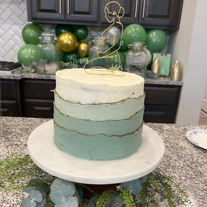 بيع بالجملة كعكة أكريليك ذهبية مرآة ساحرة للأمهات الحوامل كعكة عيد ميلاد سعيد زخارف للأم - Product Image 6