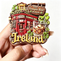 Aimants de réfrigérateur 3D Europe Irlande, souvenirs touristiques, collection d'autocollants, articles de décoration artisanaux