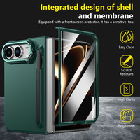 Étui de protection pliable Skin Feel PC avec support caméra cachée, stylet et protection antichoc en verre trempé pour iPhone Duo 18 Fold Wide