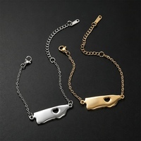 Pulseras con Dije de Mapa de Puerto Rico Chapadas en Oro de 18k, Pulsera de Cadena de Eslabones con Dije de Mapa Boricua de Puerto Rico de Acero Inoxidable
