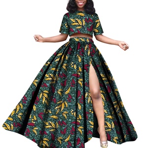Ensemble 2 pièces <span class=keywords><strong>Boubou</strong></span> Africain Dashiki Grande Taille pour <span class=keywords><strong>Femme</strong></span>, Jupe et Haut <span class=keywords><strong>Bazin</strong></span> Riche Africain avec Fente GYWY534 - Product Image 6