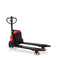 Chariot élévateur à palettes entièrement électrique 1,5 tonne 2 tonnes, batterie lithium 24V 1200W, pneus hydrauliques en polyuréthane, longueur de fourche 1150 mm, levée 200 mm