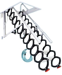 <span class=keywords><strong>Escalier</strong></span> <span class=keywords><strong>escamotable</strong></span> électrique moderne pour grenier, en acier au carbone épaissi, pliable et rétractable - Product Image 4