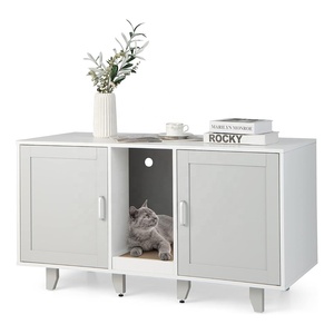 Vente en gros de meubles pour animaux de compagnie modernes et bon marché, en bois blanc, cachés à l'intérieur, avec bac à litière fermé, maison pour <span class=keywords><strong>chat</strong></span> - Product Image 1